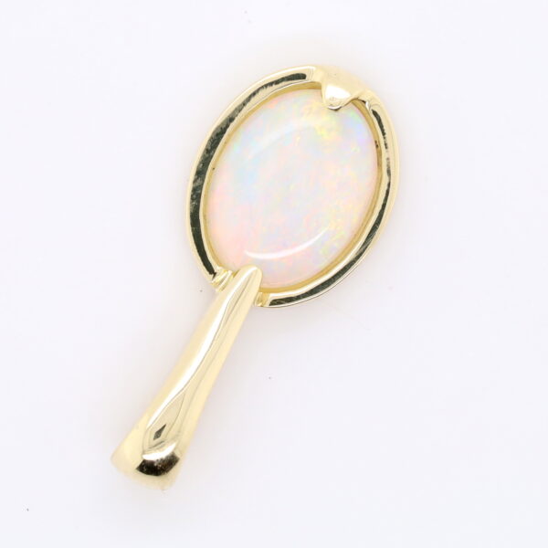 Blue Pink and Green Yellow Gold Solid Australian Crystal Opal Pendant