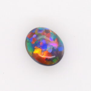 yellow, green, red, blue, purple and orange Unset Solid Black Opal