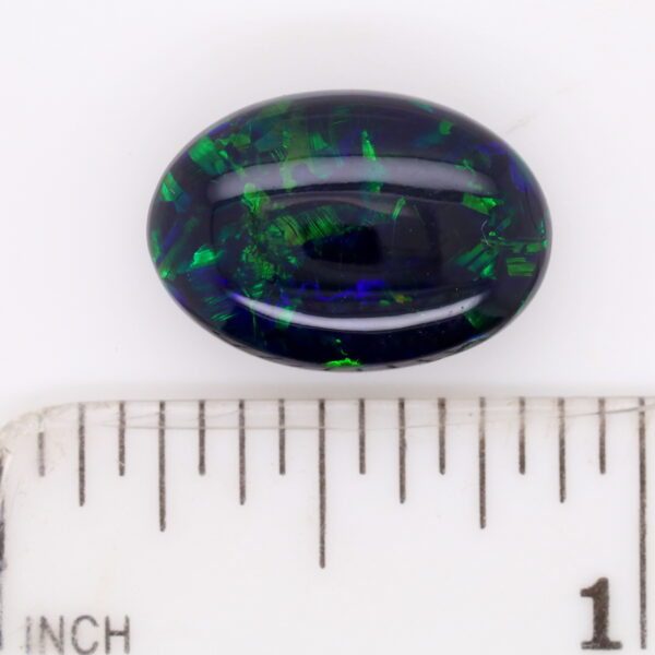 Yellow Green and Blue Unset Solid Australian Black Opal