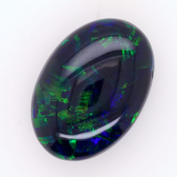 yellow green and blue Unset Solid Black Opal