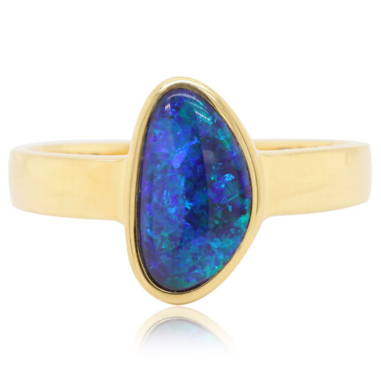 Solid Black Opal Ring | Opals Down Under