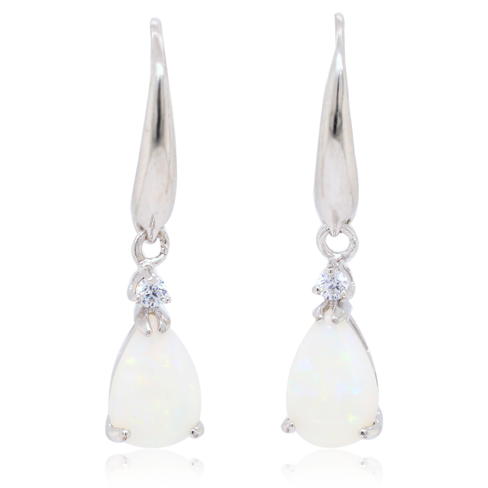 Solid White Opal Earrings | Opals Down Under