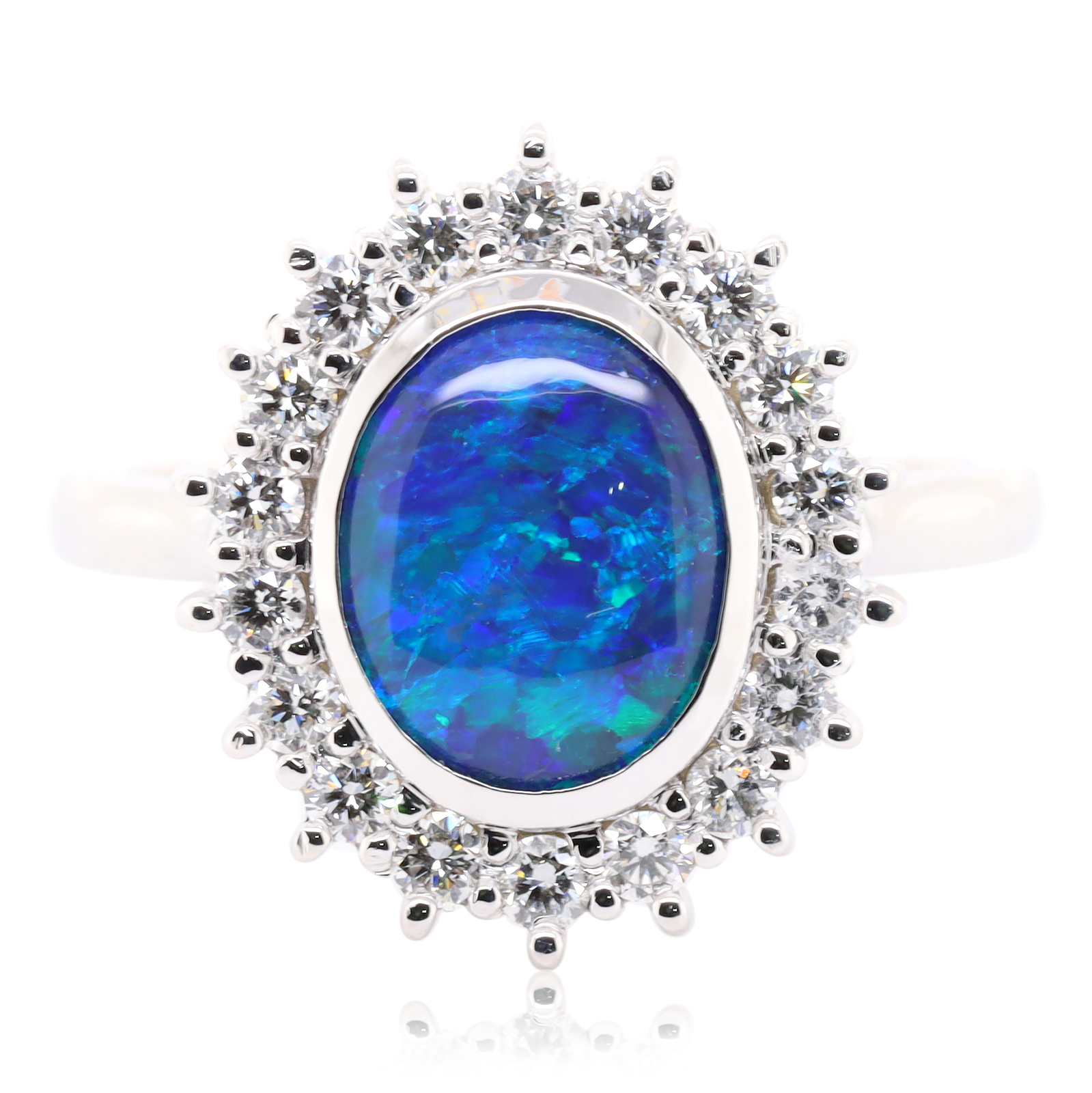 blue opal engagement ring