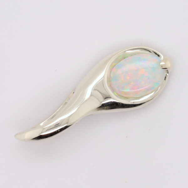 White Gold Blue Pink Green Solid Australian Crystal Opal Necklace Pendant