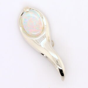 White Gold Blue Pink Green Solid Australian Crystal Opal Necklace Pendant