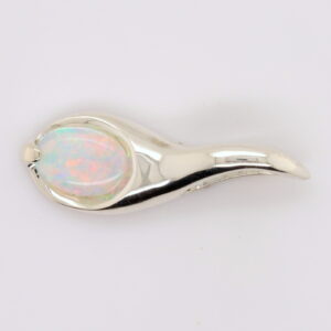 White Gold Blue Pink Green Solid Australian Crystal Opal Necklace Pendant