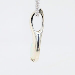 White Gold Blue Pink Green Solid Australian Crystal Opal Necklace Pendant