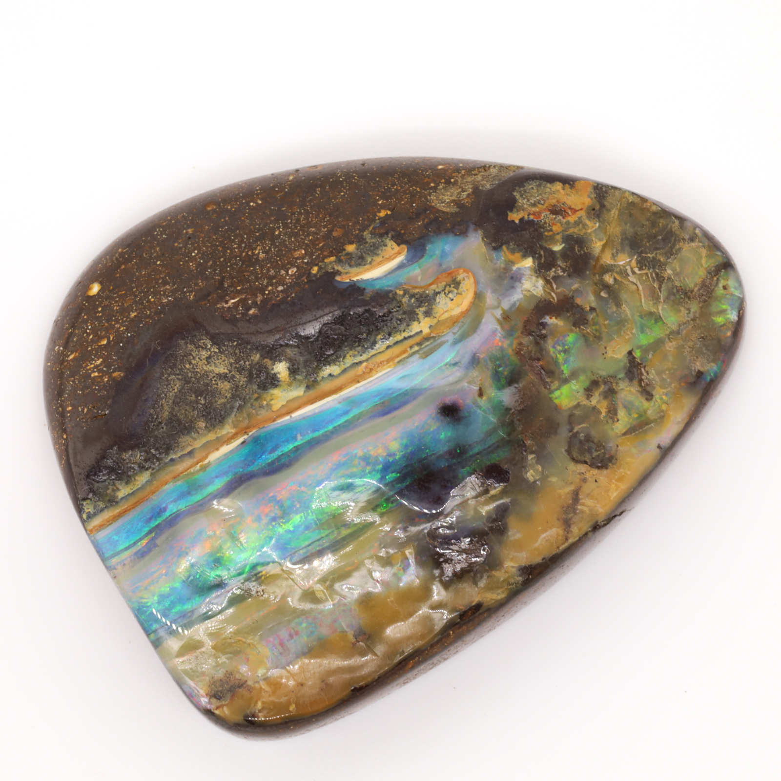 Blue, Pink and Green Boulder Opal Specimen