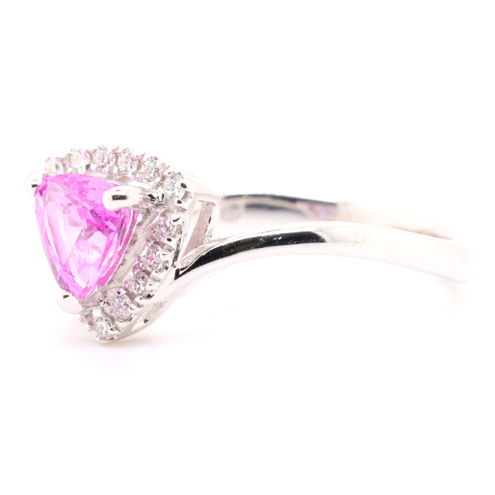 White Gold Ceylon Pink Sapphire Engagement Ring