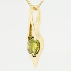 Yellow Green Yellow Gold Australian Sapphire Necklace Pendant