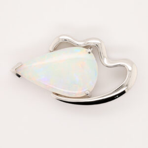 White Gold Pink Blue Green Solid Australian Crystal Opal Necklace Pendant