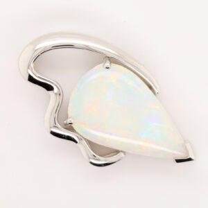 White Gold Pink Blue Green Solid Australian Crystal Opal Necklace Pendant