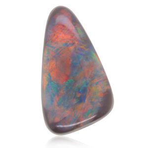 Green red and blue Unset Solid Black Opal