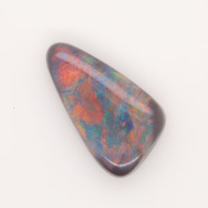 Green red and blue Unset Solid Black Opal