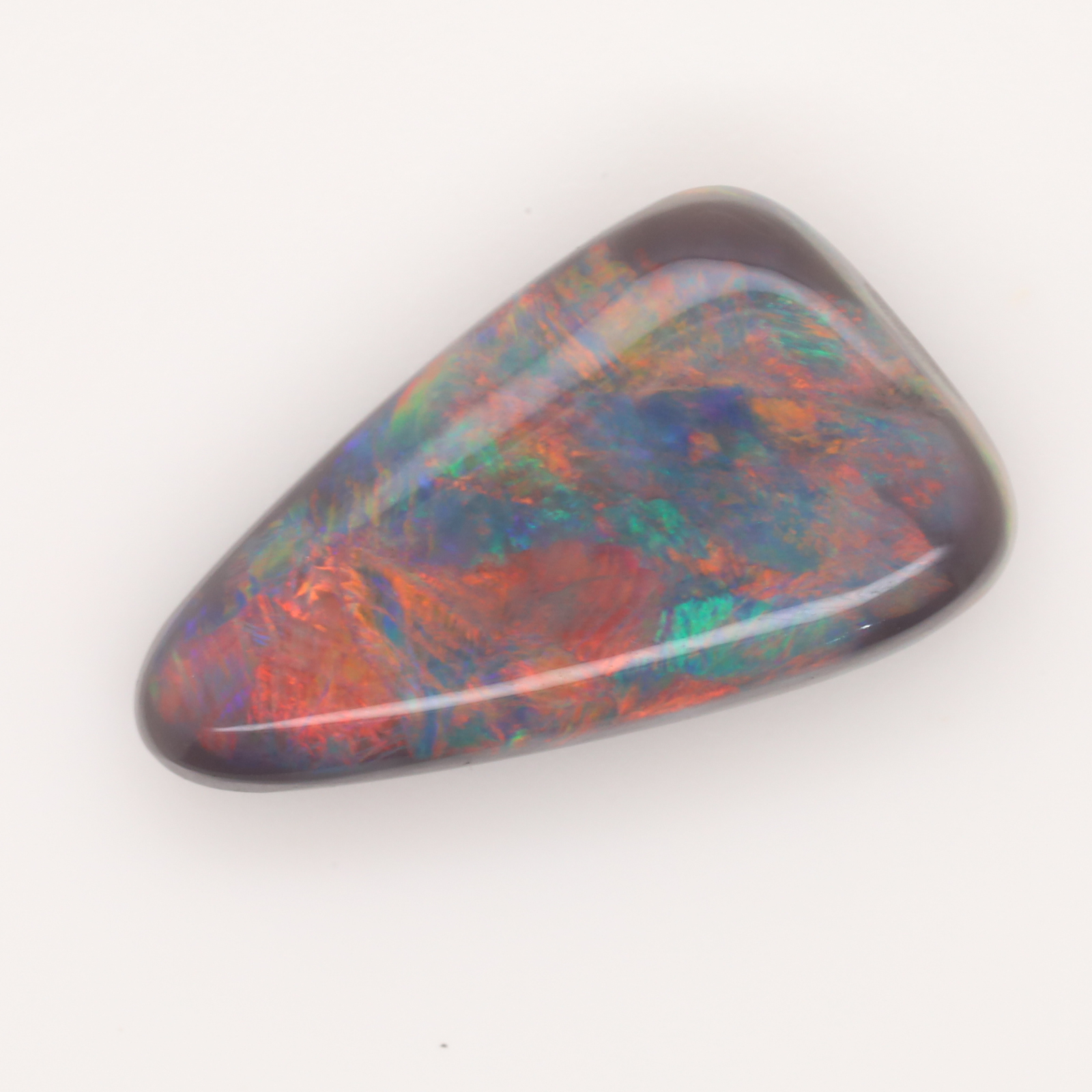 Green red and blue Unset Solid Black Opal