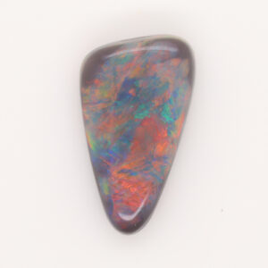 Green red and blue Unset Solid Black Opal