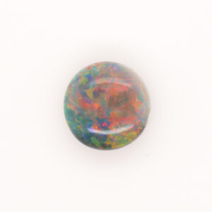 Green red and blue Unset Solid Black Opal