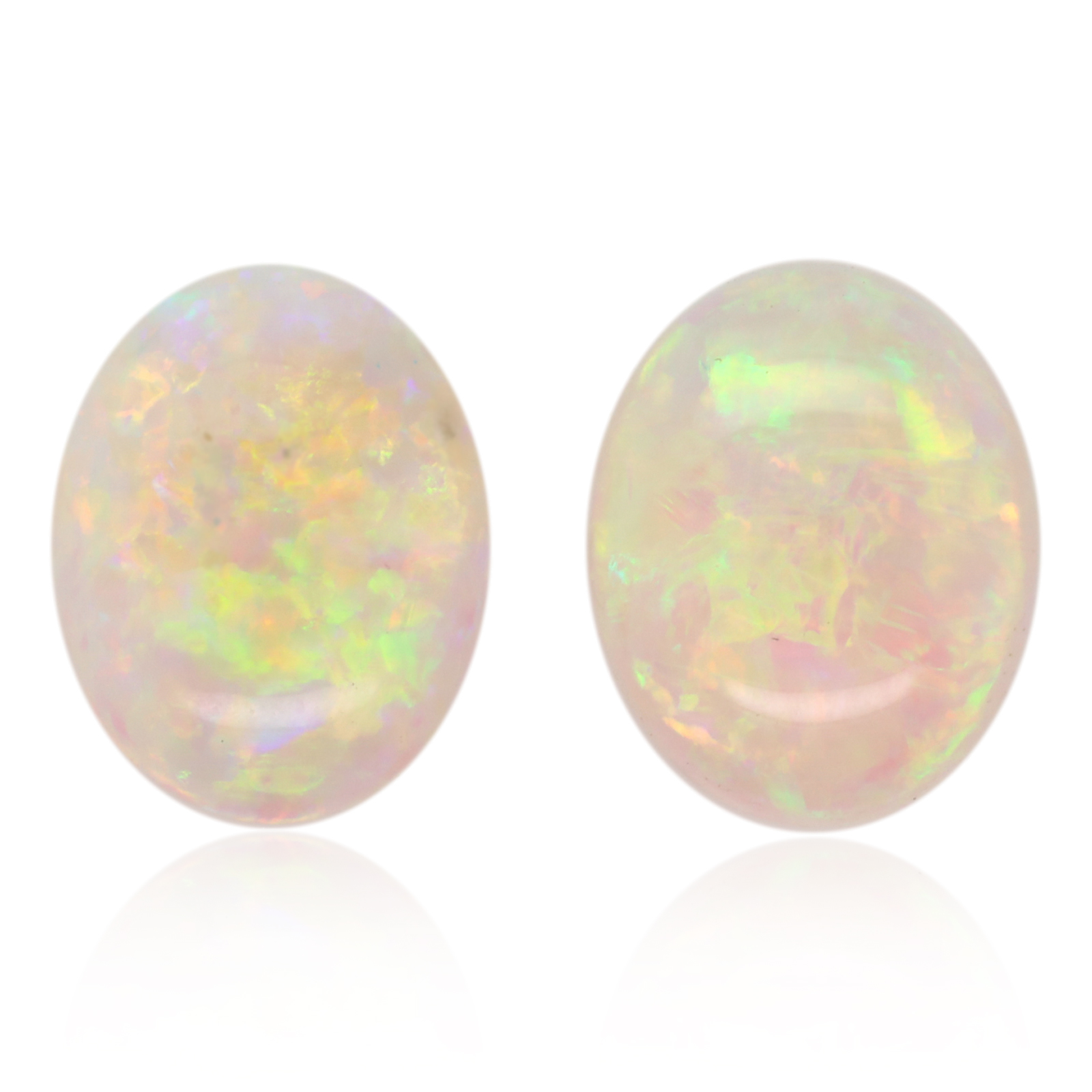 Blue, Green, Orange Solid Unset Crystal Opal Pair