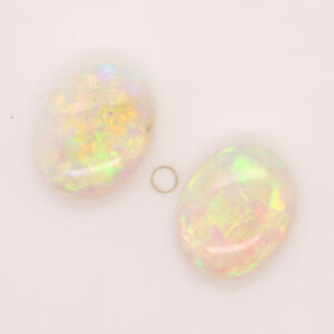 Blue, Green, Orange Solid Unset Crystal Opal Pair