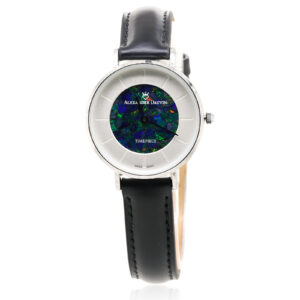 Blue Green Australian Doublet Opal Face Watch on Leather Band