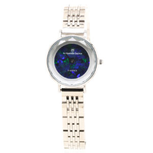 Blue Green Australian Doublet Opal Face Watch on Stainless Steel Band