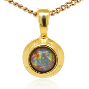 Gold Plated Sterling Silver Triplet Opal Pendant