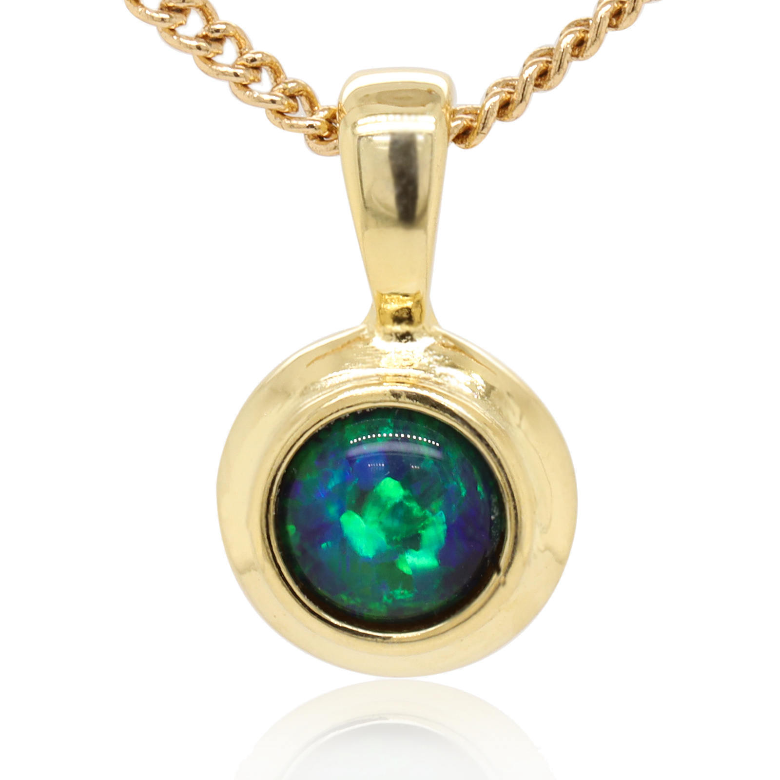 Gold Plated Sterling Silver Triplet Opal Pendant