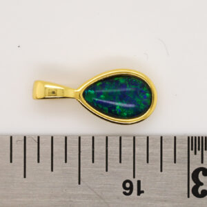 Blue Green Gold Plated Sterling Silver Triplet Opal Necklace Pendant