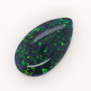 Green and blue Unset Solid Black Opal