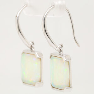 Blue Green Orange White Gold Solid Australian Crystal Opal Drop Earrings