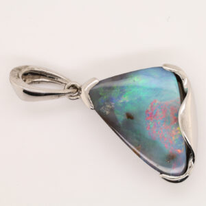 Sterling Silver Green Purple Pink Blue Solid Australian Boulder Opal Necklace Pendant