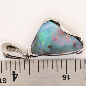 Sterling Silver Green Purple Pink Blue Solid Australian Boulder Opal Necklace Pendant