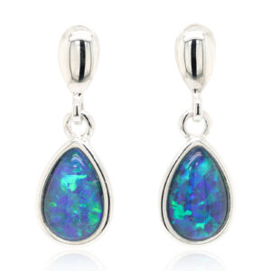 Sterling Silver Triplet Opal Earrings