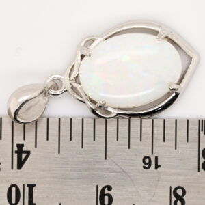 Sterling Silver Green Pink Yellow Blue Solid Australian White Opal Necklace Pendant