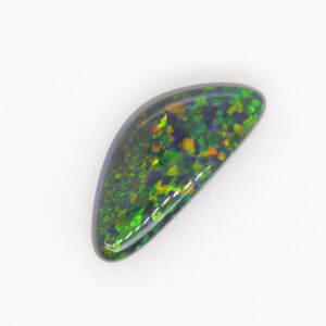 Green and Orange Unset Solid Black Opal