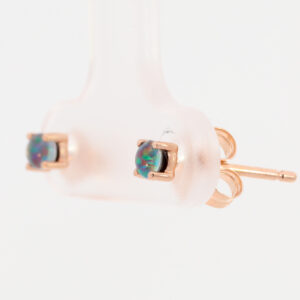 Red Blue Rose Gold Australian Triplet Opal Stud Earrings