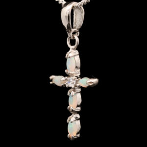 Sterling Silver Green Blue Solid Australian Crystal Opal Necklace Pendant