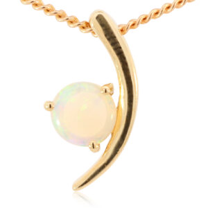 Blue Green Pink Yellow Gold Solid Australian Crystal Opal Necklace Pendant