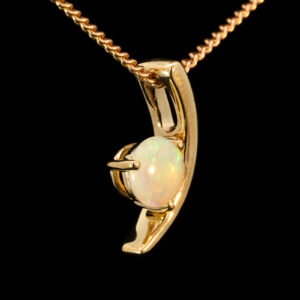 Blue Green Pink Yellow Gold Solid Australian Crystal Opal Necklace Pendant