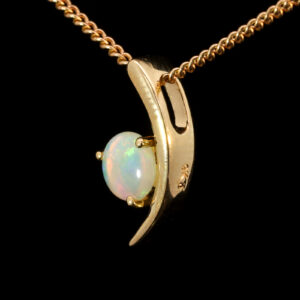 Blue Green Pink Yellow Gold Solid Australian Crystal Opal Necklace Pendant