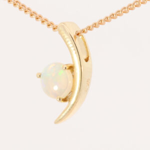 Blue Green Pink Yellow Gold Solid Australian Crystal Opal Necklace Pendant