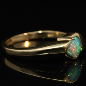 Yellow Gold Blue Green Orange Pink Solid Australian Boulder Opal Engagement Ring