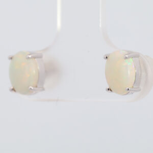 White Gold Green Blue Orange Pink Solid Australian Crystal Opal Stud Earrings