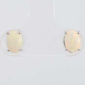 White Gold Green Blue Orange Pink Solid Australian Crystal Opal Stud Earrings