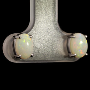 White Gold Green Blue Orange Pink Solid Australian Crystal Opal Stud Earrings