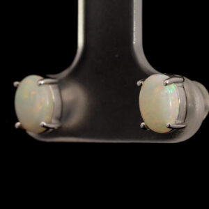 White Gold Green Blue Orange Pink Solid Australian Crystal Opal Stud Earrings