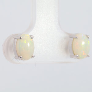 White Gold Green Blue Orange Pink Solid Australian Crystal Opal Stud Earrings