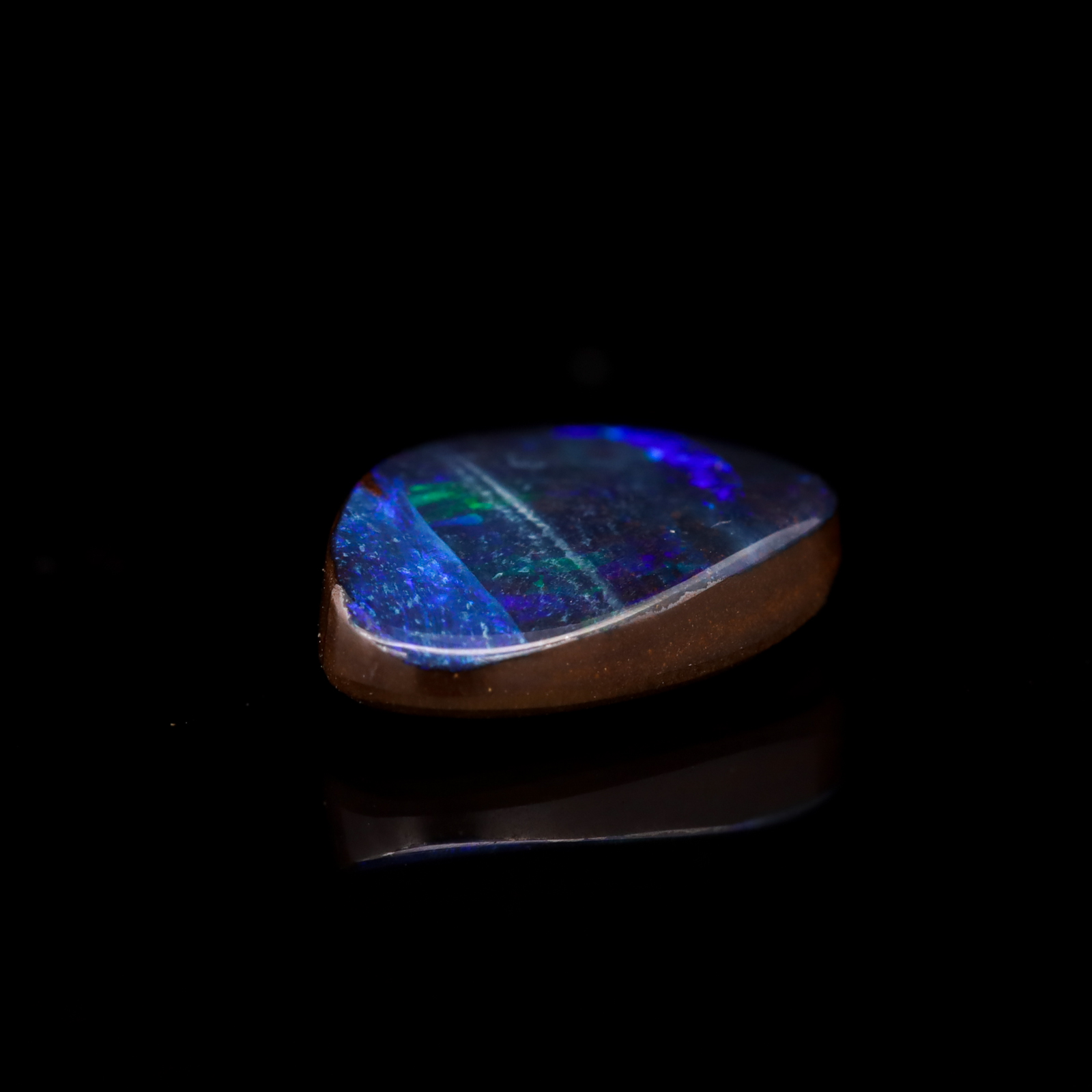 Solid Unset Blue Purple Green Boulder Opal