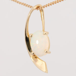 Yellow Gold Blue Green Yellow Orange Pink Solid Australian Crystal Opal Necklace Pendant