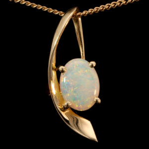 Yellow Gold Blue Green Yellow Orange Pink Solid Australian Crystal Opal Necklace Pendant